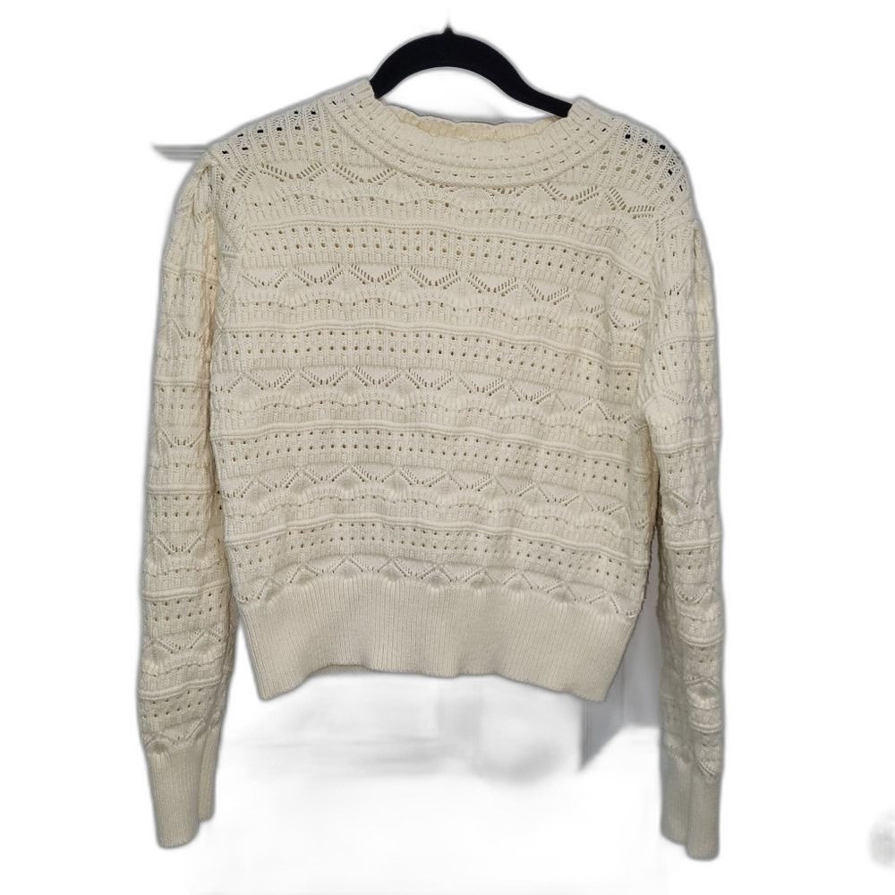 Elegant Cream Knit Sweater- Med